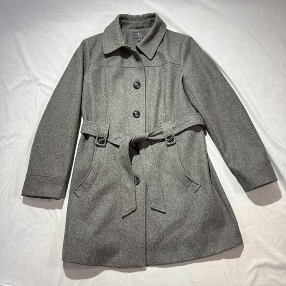 Gallery Women's Winter Coat XL Gray Wool Lined - Picture 1 of 9